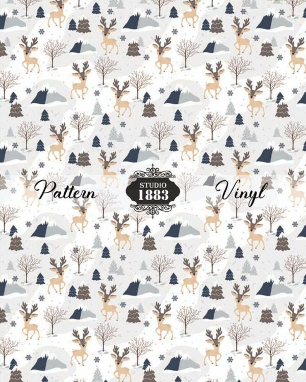 White Reindeer-Pattern Vinyl - Image 2